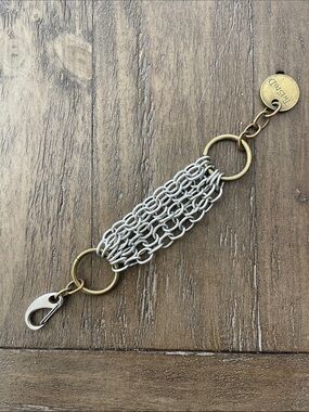Twisted Silver Multi-chain Silver and Brass Bracelet